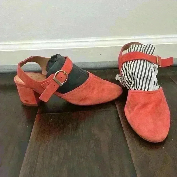 Intentionally blank crystal blood orange heels sz 6 - Picture 4 of 5